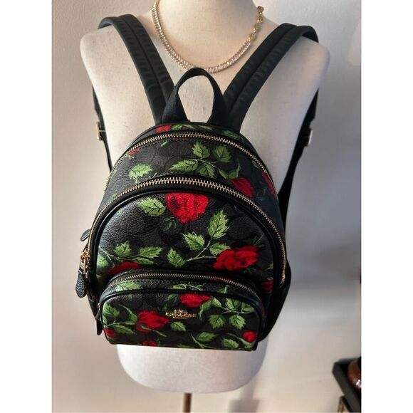 Coach MINi Court Backpack In Signature Canvas With Fairytale Rose Print unique - Picture 1 of 9